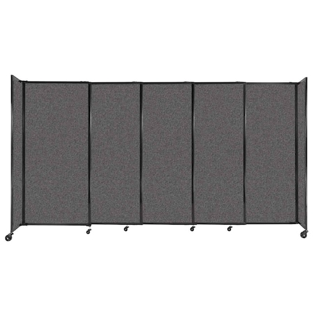 Versare StraightWall Sliding Portable Partition 11'3" x 6' Charcoal Gray Fabric 1472507